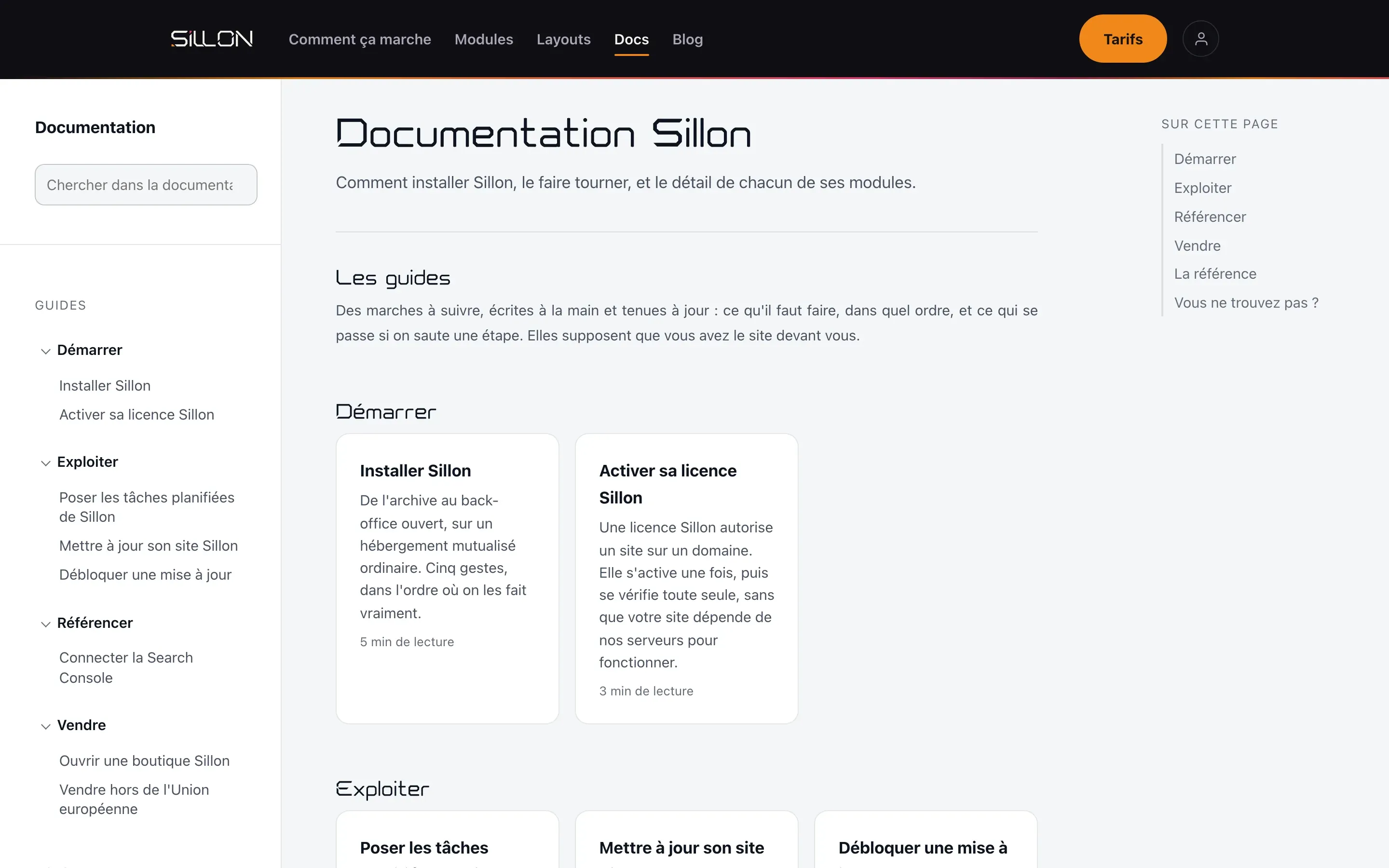 La documentation de Sillon